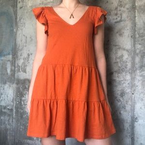 ASOS Orange Tiered Smock Dress
